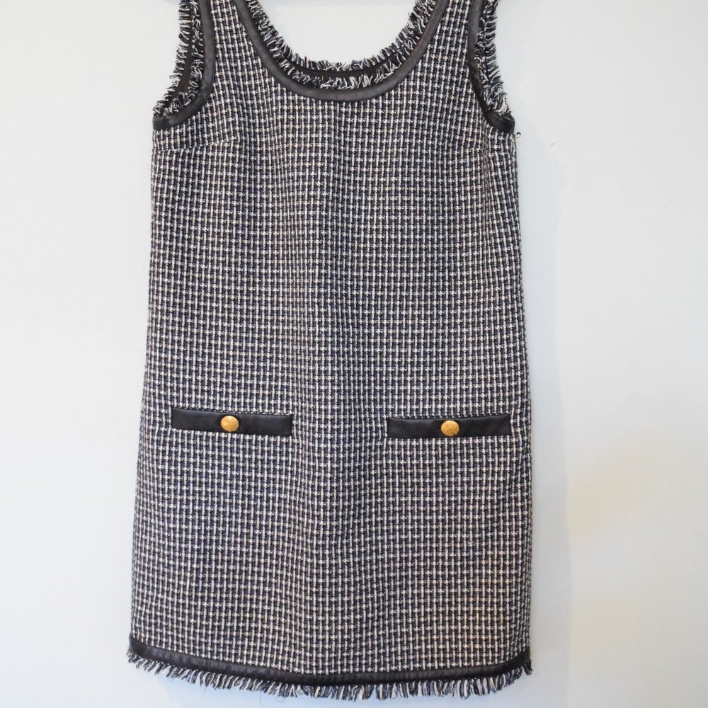 Central Park West Navy Tweed Dress